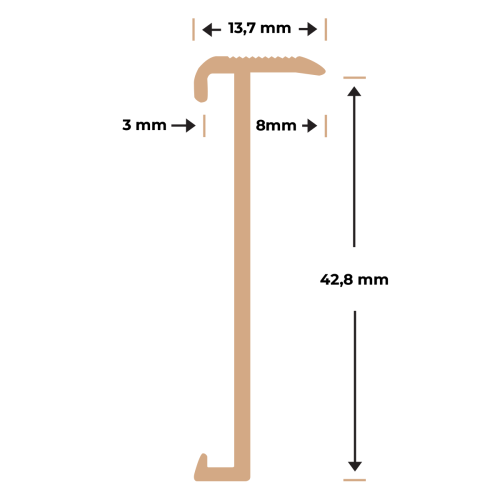 Trapneusprofiel PVC – Brons