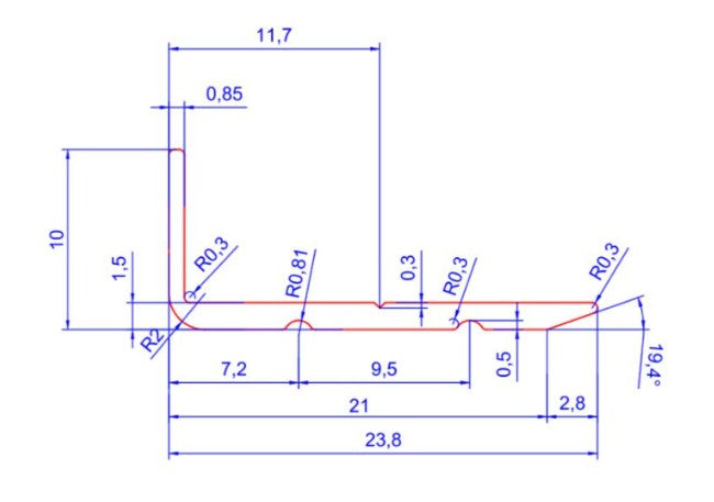 1839 Hoeklijnprofiel zelfkl Zwart